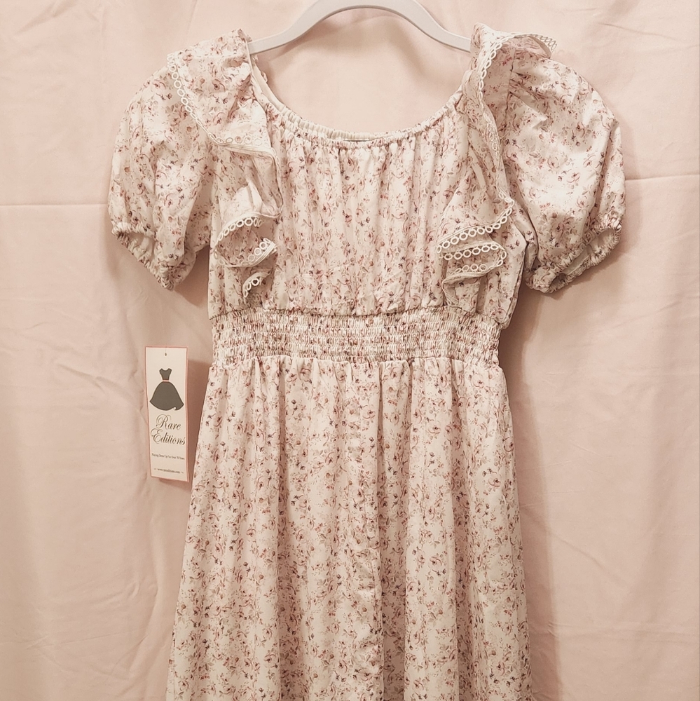 BNWT BEAUTIFUL VICTORIAN STYLE CHIFFON FLORAL DRESS BY RARE EDITIONS